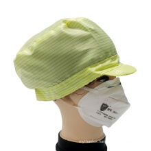 Unisex Conductive Polyester ESD Working Hat Anti-static Stripe Cleanroom Cap